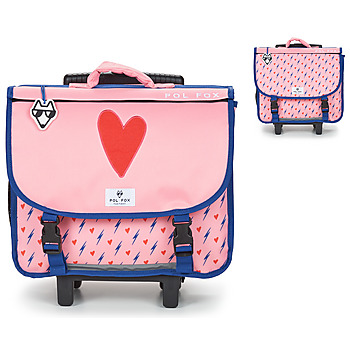 Bags Girl Rucksacks / Trolley bags Pol Fox CARTABLE 38 CM HEART A ROULETTES Pink / Red / Blue