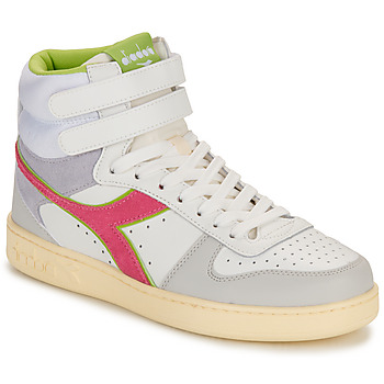 Shoes Women High top trainers Diadora MAGIC BASKET MID White / Grey / Pink