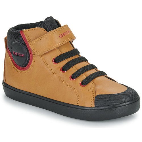 Shoes Boy High top trainers Geox J GISLI BOY Brown / Black