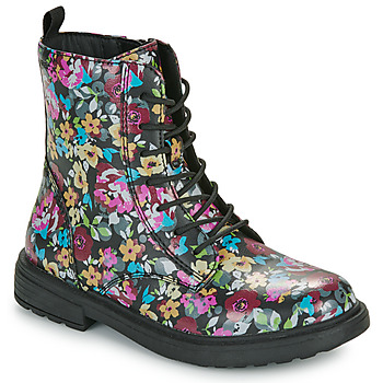 Shoes Girl Mid boots Geox J ECLAIR GIRL Black / Multicolour