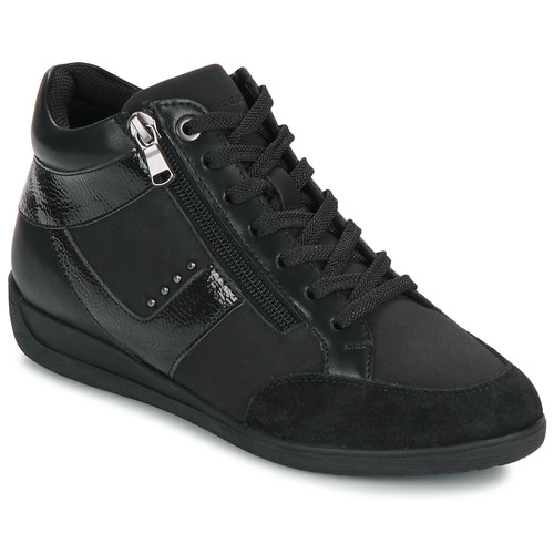 Shoes Women High top trainers Geox D MYRIA Black