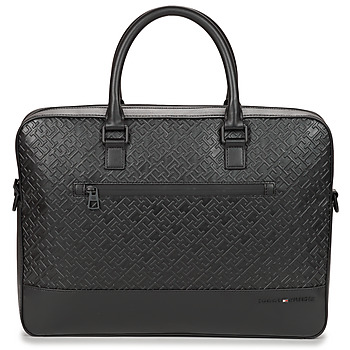 Bags Men Briefcases Tommy Hilfiger TH MONOGRAM COMPUTER BAG Black