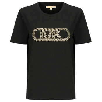 Clothing Women short-sleeved t-shirts MICHAEL Michael Kors GROMMET EMPIRE CLSSIC TEE Black