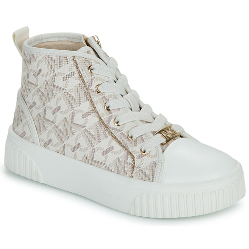 Shoes Girl High top trainers MICHAEL Michael Kors SKATE SPLIT 3 Beige / Gold