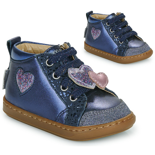 Shoes Girl High top trainers Shoo Pom BOUBA NEW HEART Marine