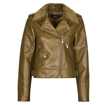 Clothing Women Leather jackets / Imitation leather Only ONLVILHELMA Brown