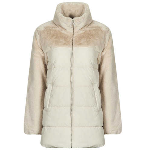 Clothing Women Duffel coats Only ONLWANJA FUR PUFFER MIX COAT CC OTW Beige