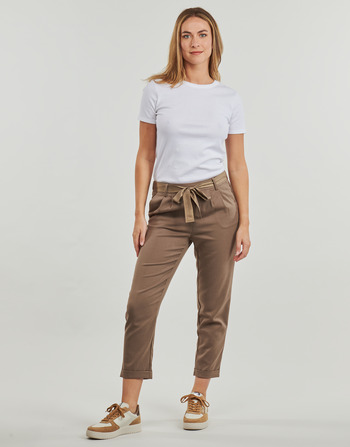 Clothing Women chinos Only ONLRITA LOOSE CHECK LYREX BELT PANT TLR Brown