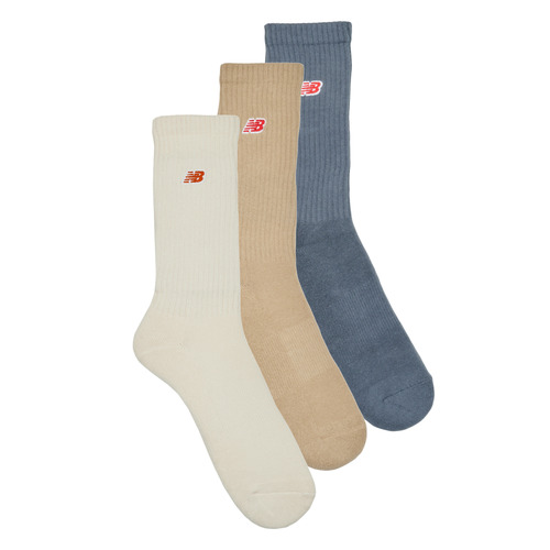 Accessorie Socks New Balance PATCH LOGO CREW SOCKS 3 PACK Marine / Beige