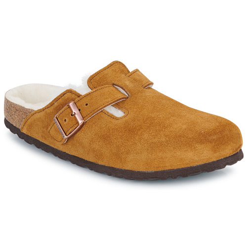 Shoes Women Clogs Birkenstock Boston Shearling LEVE Mink LAF Brown