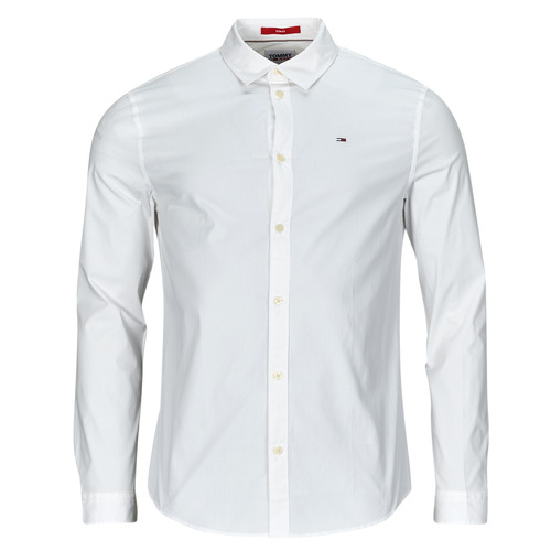 Clothing Men long-sleeved shirts Tommy Jeans TJM ORIGINAL STRETCH SHIRT White