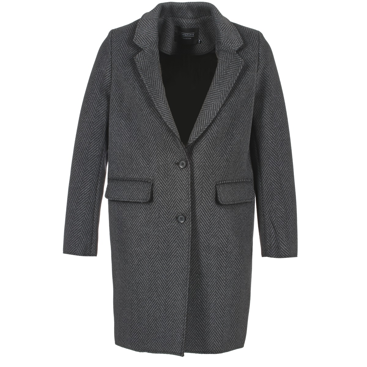 Clothing Women coats Eleven Paris TABLEAUBIS Grey / Black