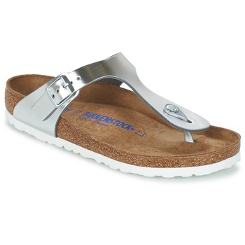 Shoes Women Flip flops Birkenstock GIZEH SFB Silver