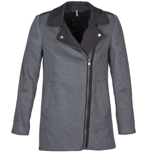 Clothing Women coats Naf Naf ARNO Grey / Black