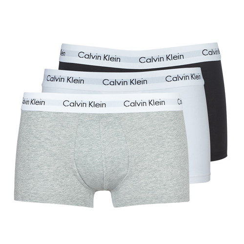 Alusvaatteet Miehet Bokserit Calvin Klein Jeans COTTON STRECH LOW RISE TRUNK X 3 Musta / Valkoinen / Harmaa