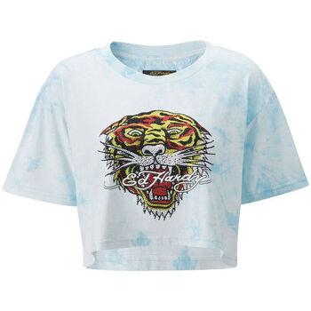 vaatteet Naiset T-paidat & Poolot Ed Hardy Los tigre grop top turquesa Sininen