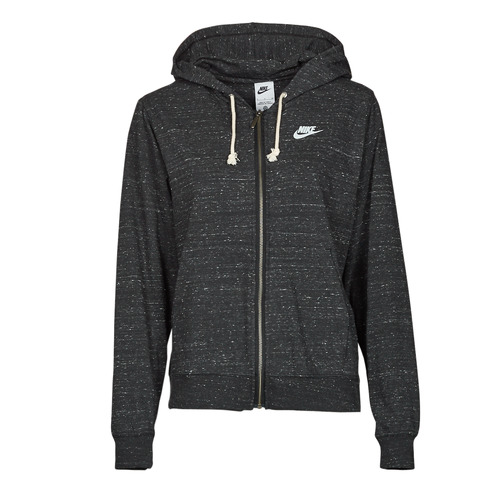 vaatteet Naiset Svetari Nike Full-Zip Hoodie Musta / Valkoinen 