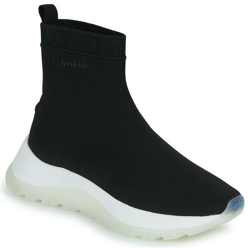 kengät Naiset Korkeavartiset tennarit Calvin Klein Jeans 2 PIECE SOLE SOCK BOOT - KNIT Musta