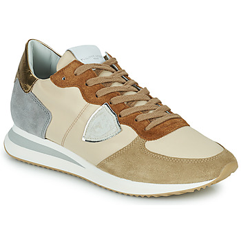 kengät Naiset Matalavartiset tennarit Philippe Model TROPEZ X LOW WOMAN Beige / Khaki