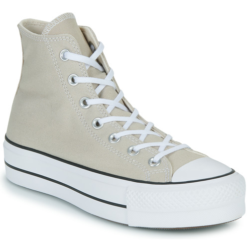 kengät Naiset Korkeavartiset tennarit Converse Chuck Taylor All Star Lift Canvas Seasonal Color Beige