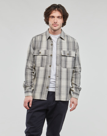 vaatteet Miehet Pitkähihainen paitapusero Only & Sons  ONSSCOTT LS CHECK FLANNEL OVERSHIRT 4162 Musta