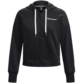 vaatteet Naiset Ulkoilutakki Under Armour Essential Fleece Script FZ Hoodie Musta