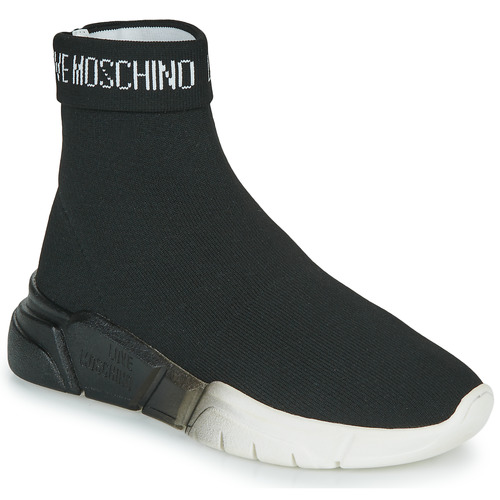 kengät Naiset Korkeavartiset tennarit Love Moschino LOVE MOSCHINO SOCKS Musta