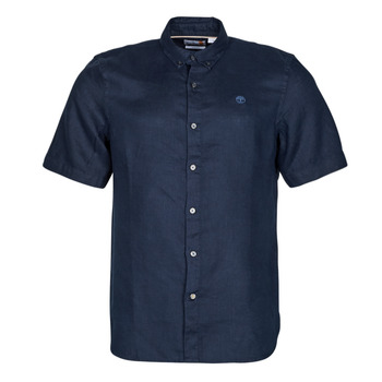 vaatteet Miehet Lyhythihainen paitapusero Timberland SS Mill River Linen Shirt Slim Laivastonsininen