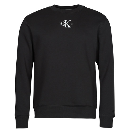 vaatteet Miehet Svetari Calvin Klein Jeans MONOLOGO CREW NECK Musta