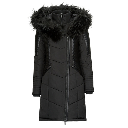 vaatteet Naiset Parkatakki Only ONLNEWLINETTE FUR HOOD COAT OTW Musta