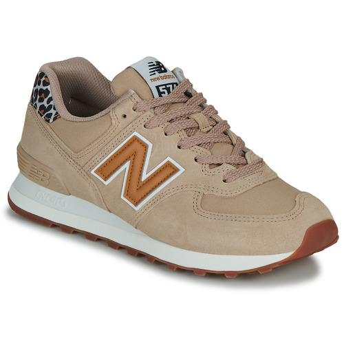 kengät Naiset Matalavartiset tennarit New Balance 574 Beige / Leopardi