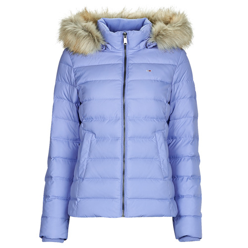 vaatteet Naiset Toppatakki Tommy Jeans TJW BASIC HOODED DOWN JACKET Sininen / Taivaansininen