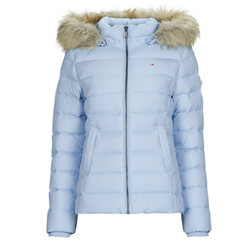 vaatteet Naiset Toppatakki Tommy Jeans TJW BASIC HOODED DOWN JACKET Sininen / Taivaansininen