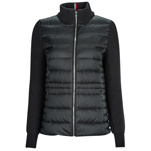 vaatteet Naiset Toppatakki Tommy Hilfiger KNIT MIX DOWN JACKET Musta