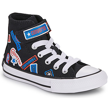 kengät Lapset Korkeavartiset tennarit Converse CHUCK TAYLOR ALL STAR EASY-ON STICKERS Musta / Monivärinen