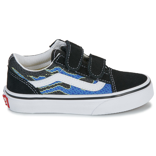 Vans Old Skool V PIXEL FLAME BLACK/BLUE Musta / Sininen