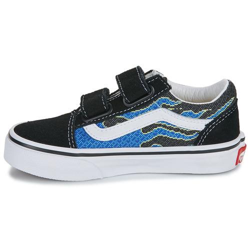 Vans Old Skool V PIXEL FLAME BLACK/BLUE Musta / Sininen