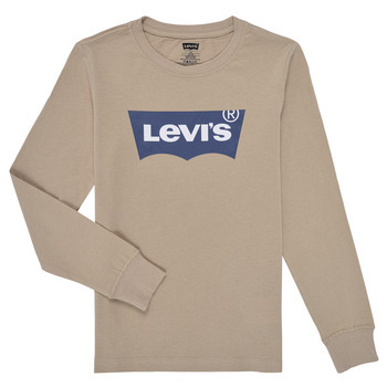 vaatteet Pojat T-paidat pitkillä hihoilla Levi's LVB L/S BATWING TEE Beige