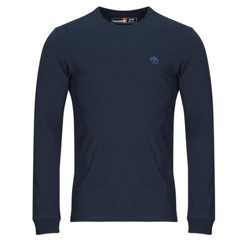 vaatteet Miehet T-paidat pitkillä hihoilla Timberland Long Sleeve Tee Laivastonsininen