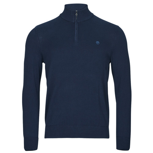 vaatteet Miehet Neulepusero Timberland Cotton YD 1/4 Zip Sweater Laivastonsininen