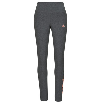 vaatteet Naiset Legginsit Adidas Sportswear ESSENTIALS HIGH-WAISTED LOGO LEGGINGS Harmaa / Vaaleanpunainen