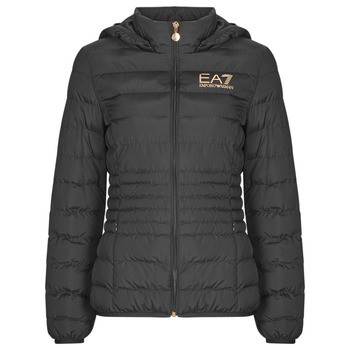 vaatteet Naiset Toppatakki Emporio Armani EA7 CORE LADY BOMBER JKT Musta / Vaaleanpunainen / Kulta