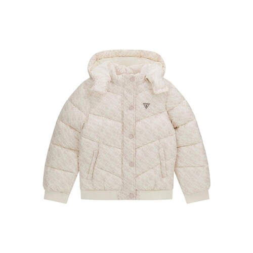 vaatteet Tytöt Toppatakki Guess HOODED LS PADDED PUFFER Beige