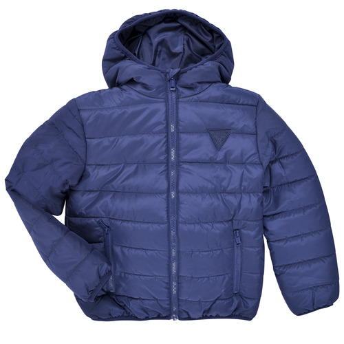 vaatteet Lapset Toppatakki Guess HOODED LS PADDED PUFFER W ZIP Sininen