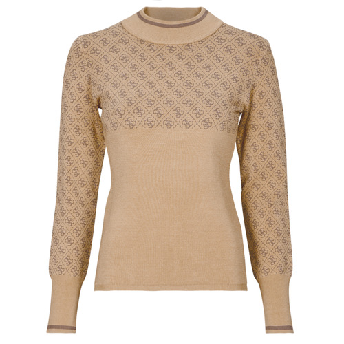 vaatteet Naiset Neulepusero Guess LISE 4G LS SWEATER Beige