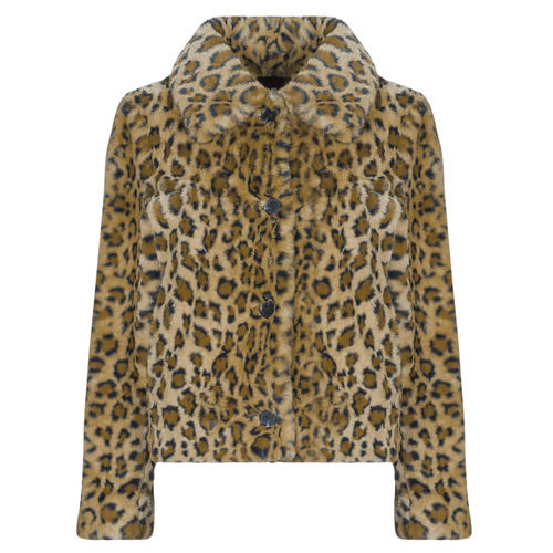 vaatteet Naiset Paksu takki Guess CECILE PRINT LEOPARD FAUX FUR Leopardi