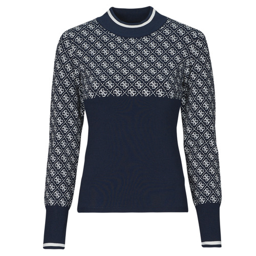 vaatteet Naiset Neulepusero Guess LISE 4G LS SWEATER Laivastonsininen