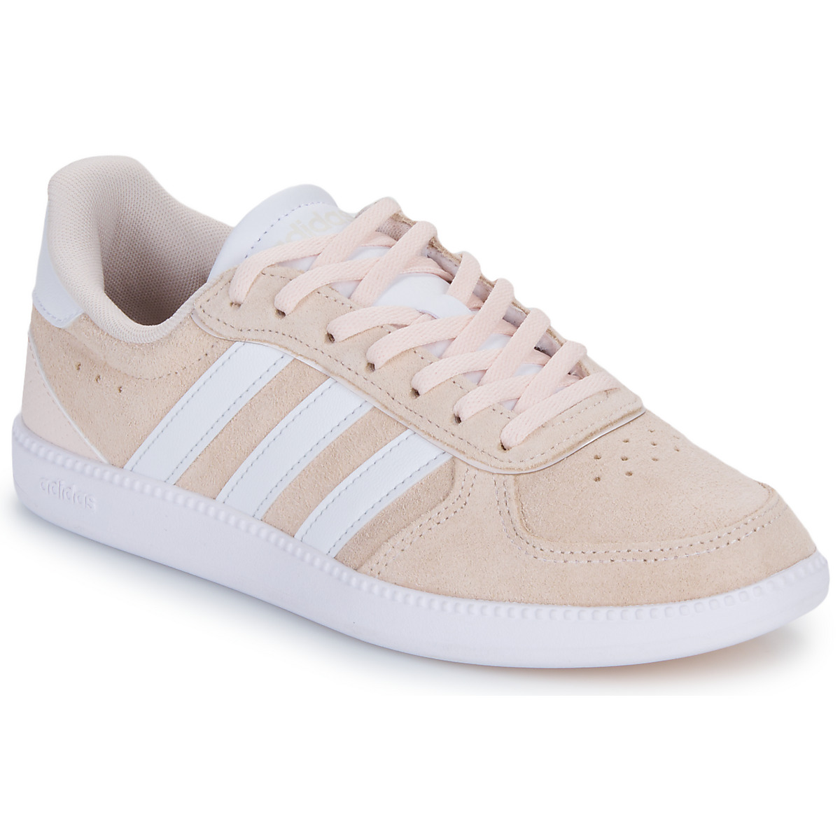 kengät Naiset Matalavartiset tennarit Adidas Sportswear BREAKNET SLEEK SUEDE Valkoinen / Vaaleanpunainen