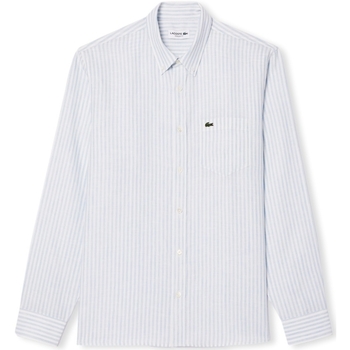 vaatteet Miehet Pitkähihainen paitapusero Lacoste Shirt CH6985 - Blue/Blanc Valkoinen