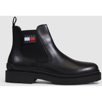 kengät Miehet Bootsit Tommy Hilfiger TJM LEATHER CHELSEA EM0EM01448 Musta